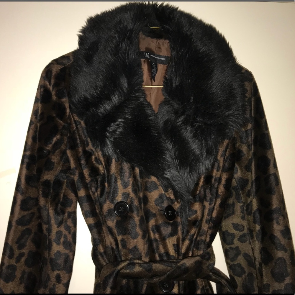 Vintage I.N.C Faux Fur Leopard Print Coat Sz: M